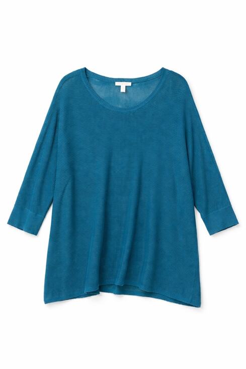 Eileen Fisher Sweaters - Eileen Fisher Sweater Teal Blue Green Lightweight Loose 3/4 Sleeve Womens L READ